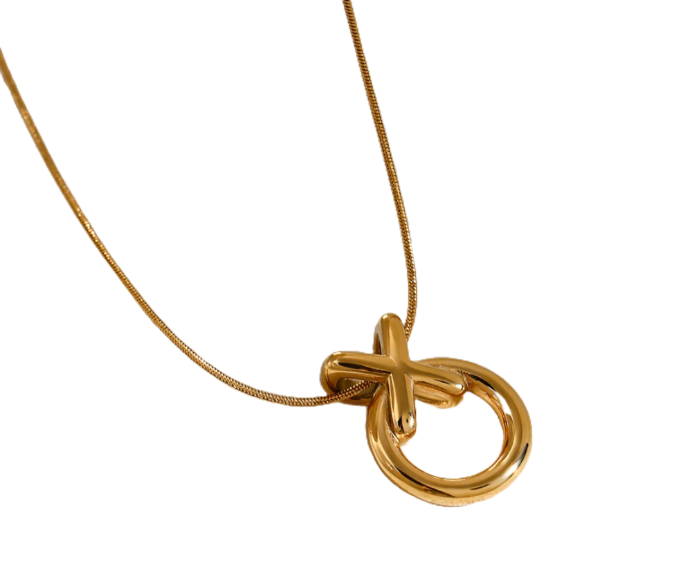 X gold necklace